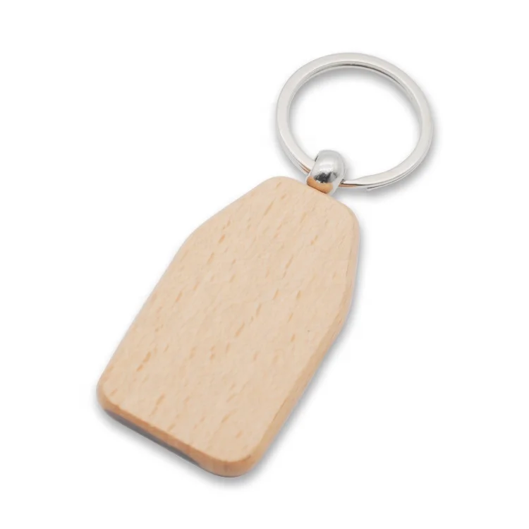 Custom Logo Engraved Named Promotional Souvenir Craft Blanks Key chain House Key Ring Surfboard Wooden Wood Keychain