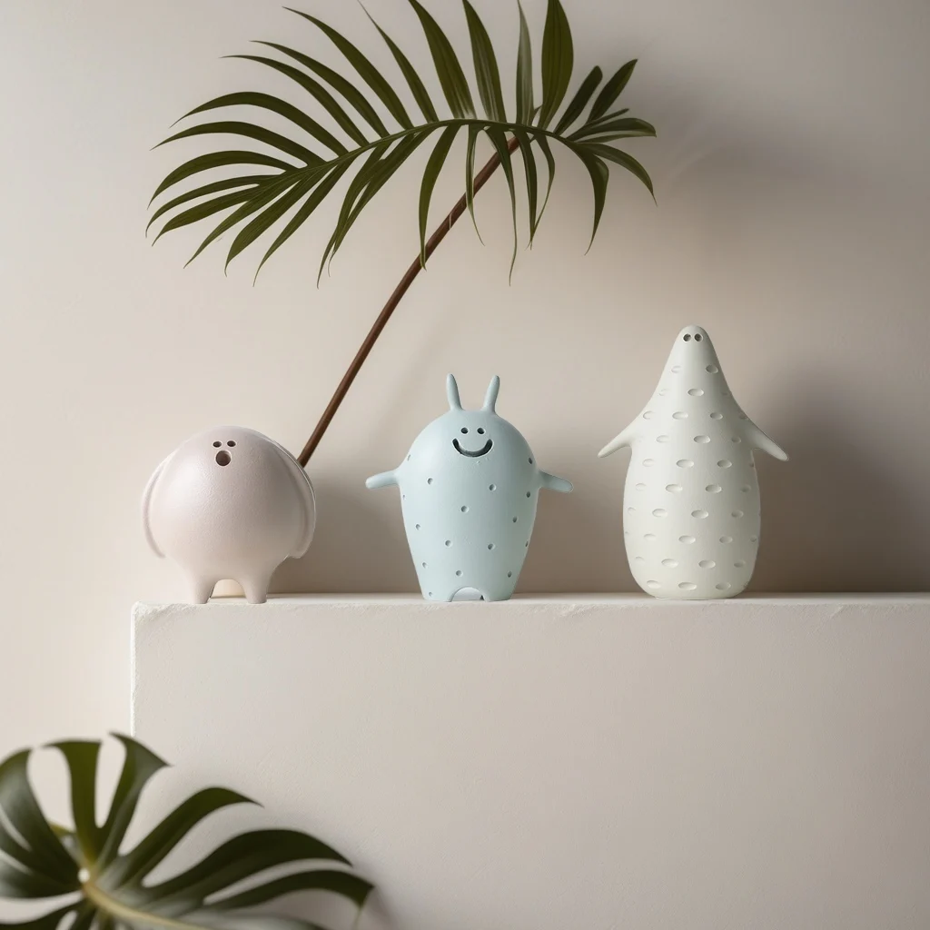 Cartoon Cute Animal figurines small sculpture resin crafts TV cabinet novelty decorations table ornaments