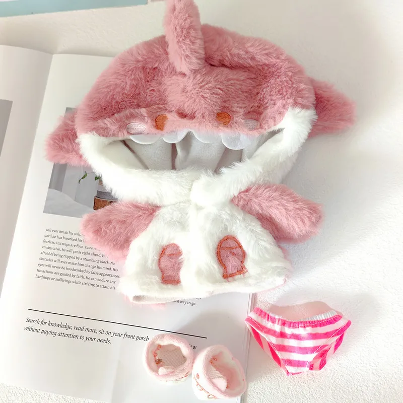 Wholesale Shark Hoodie 20cm Cotton Doll Anime Peripheral Baby Clothes Attributeless Doll Replacement