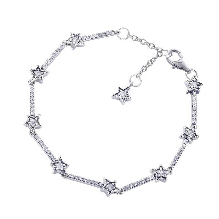 Trendy beauty girls celestial stars 925 sterling silver bracelets