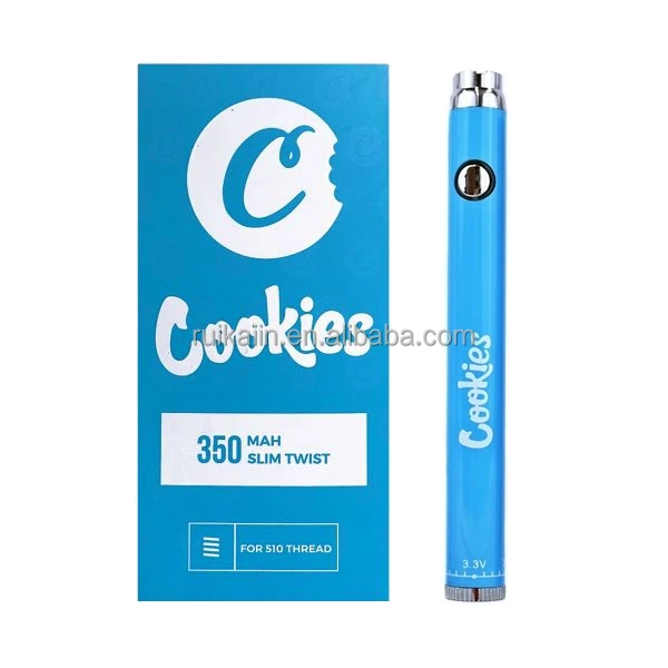 
cookies vape pen battery 350mAh 510 thread slim twist battery cookies 