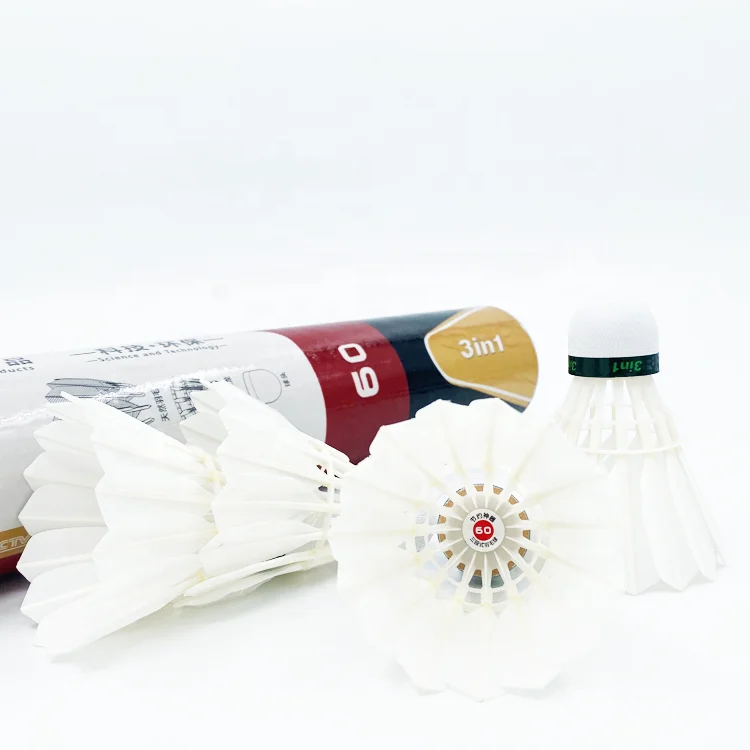 3in1 Badminton Dmantis D60 Shuttlecock Super Durable Natural Feather Shuttlecock For Training and Competition