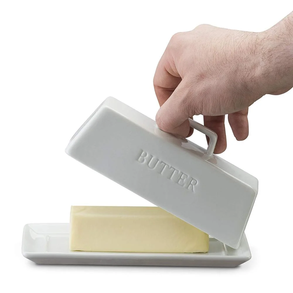 Ceramic Butter Dish with Lid Cover Cheese Storage Box Container Holder Butter Plates Server Storage Keeper Tray High Quality