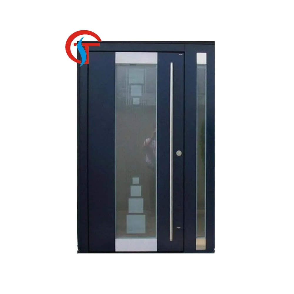 Factory Direct Sale Customized Main Exterior Entrance Entry Front Doors Metal Stainless Steel Modern Wrought Iron Pivot Door