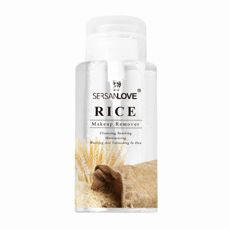 Wholesale Oil-free Rice Facial Cleanser Water Face Lip Eye Makeup Remover Micellar Cleansing Water For Oily Sensitive Skin