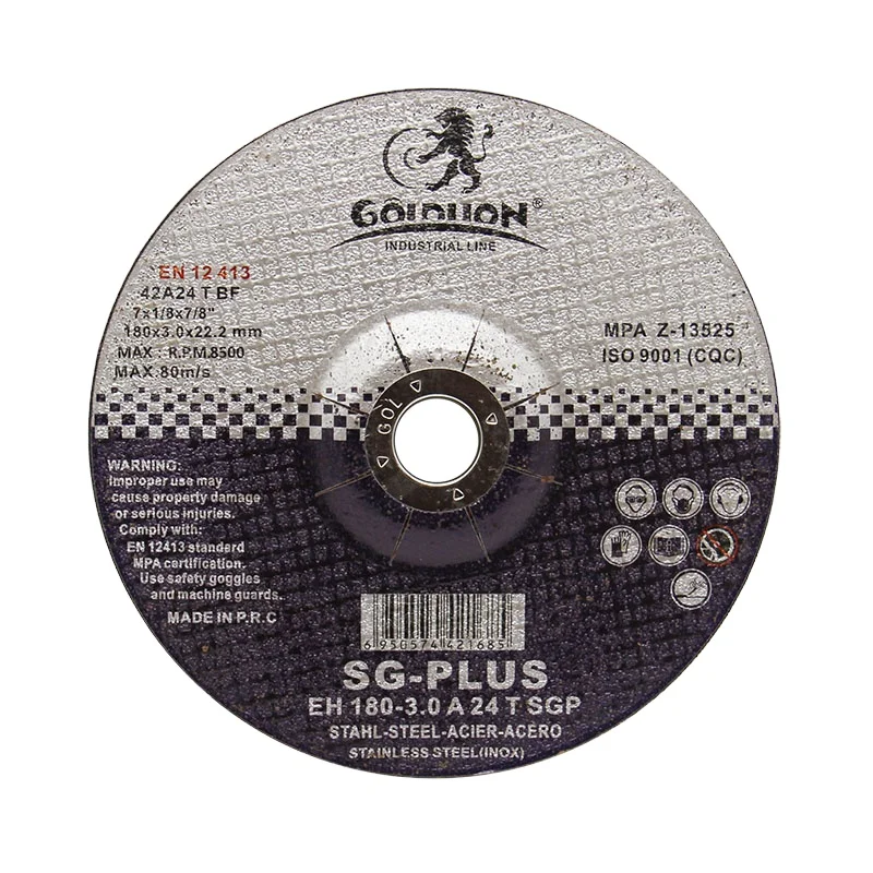 GOLDLION 7 inch high quality abrasive cutting disc for stainless steel 80m/s MPA EN12413