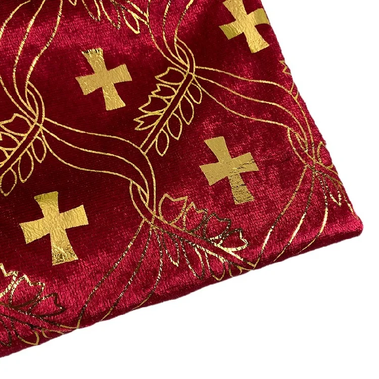 Wholesale 100 Polyester Fabric 180gsm Hot Stamping Satin Fabric For Coffin Casket