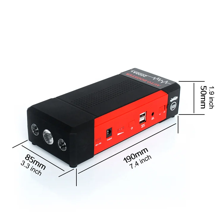 Wholesale 12V 24000mAh 2000A Multi Functional Truck Battery Car Jump Starter Portable for Outdoor with Emergency Start LED Light