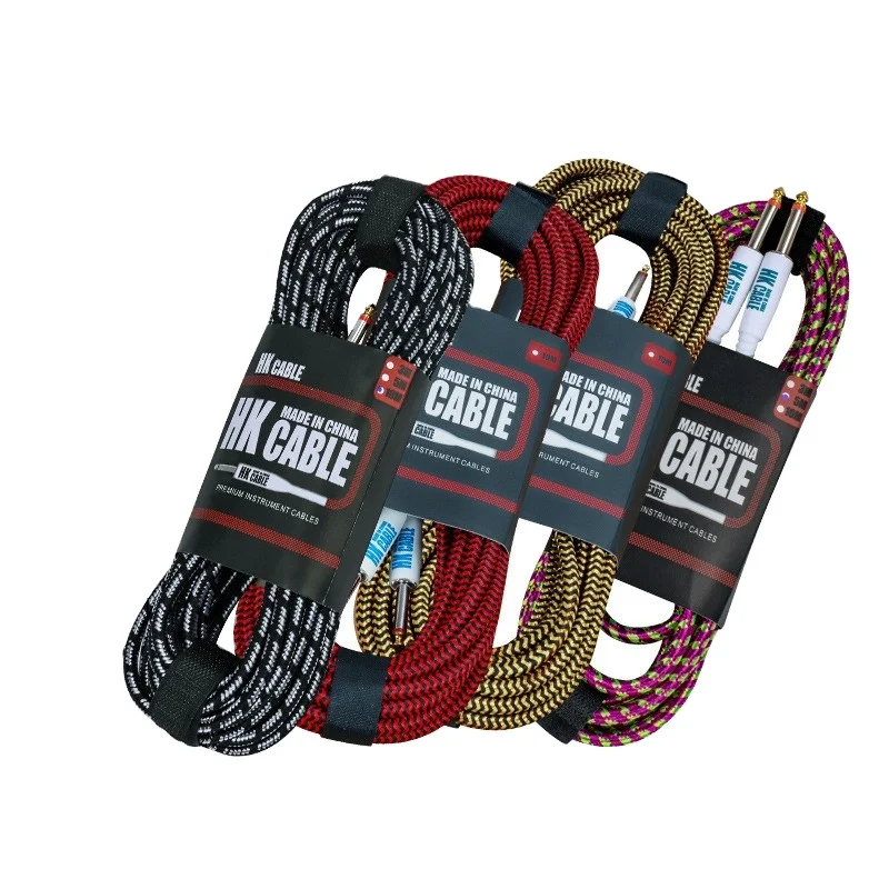 Wholesale high quality guitar cables 3M/5M/10M accept OEM custom electronic instrument cable audio cables