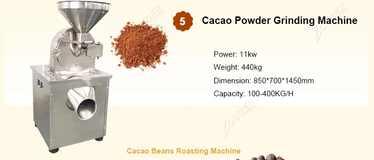 Indonesia 25Kg Small Scale Cacao Bean Powder Machinery Line Equipment Plant Cocoa Processing Machines for Cacao