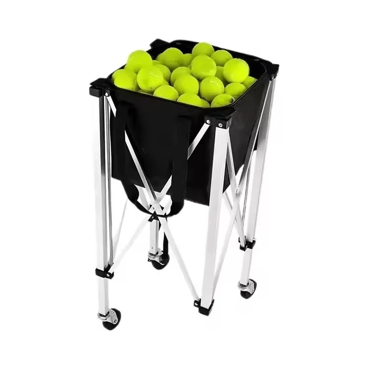 High Quality Movable Basketball Pick Up Cart Foldable Football Tennis Ball Basket Tennis Ball Cart With Wheel