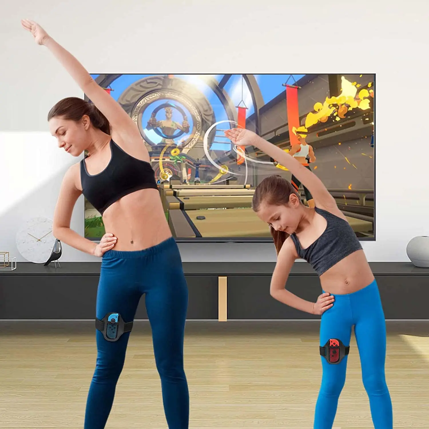 Adjustable Elastic Exercise Leg Straps for Nintendo Switch/Switch Oled