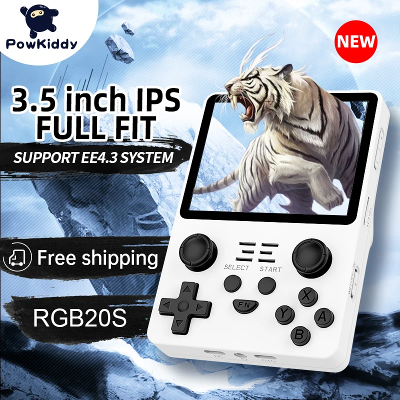 POWKIDDY Новый RGB20S портативная игровая консоль в ретро-стиле с открытым исходным кодом системы RK3326 3 5 дюймов 4:3 IPS экран детские подарки