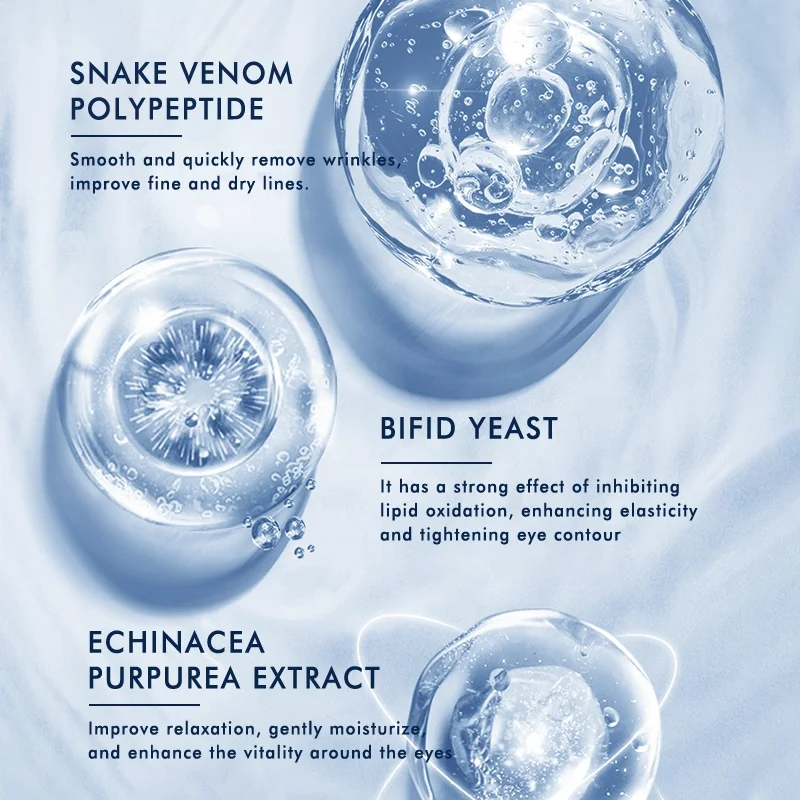 Customize Logo Private Label Snake Venom SYN-AKE Reduces Fine Lines Dark Circles Puffiness Anti Aging Under Eye Cream