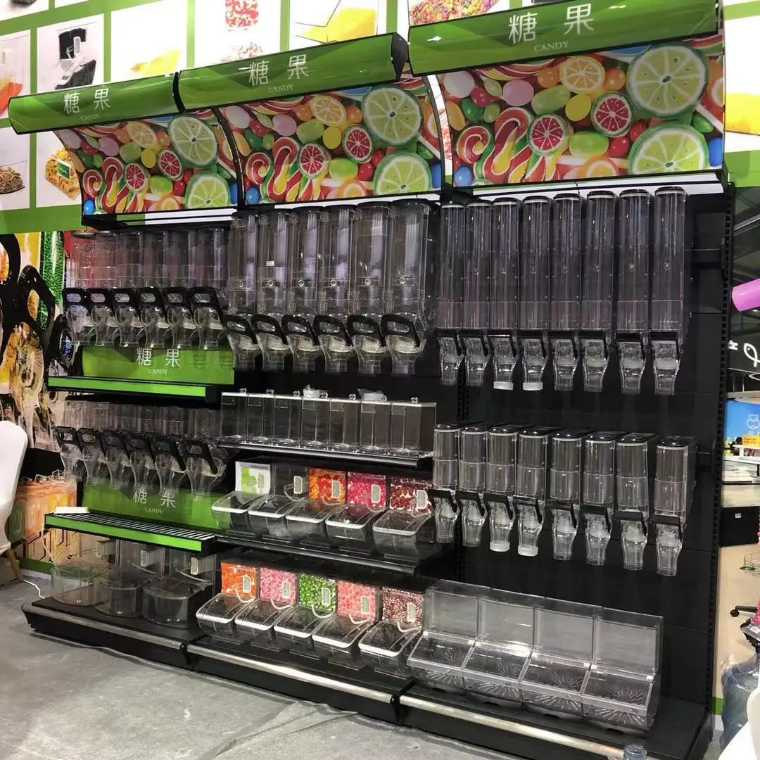 High quality strong iron supermarket candy store equipment gondola retail store racks display shelf