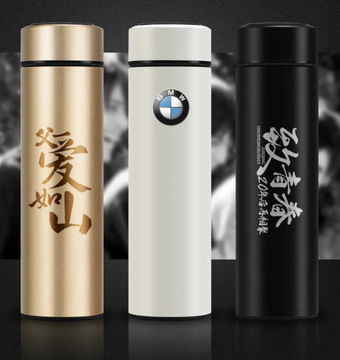 
China 500ml SS 304 Customized Smart Thermo Digit Reminder Water Bottle with Led Temperature Display Coffee mug 
