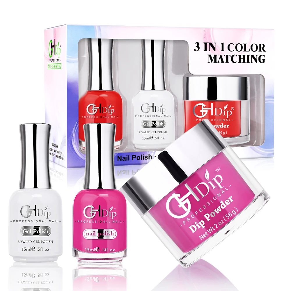 Factory Wholesale More than 2000 Colors 3 in 1 Acrylic Dipping Powder  Pigment for Quick Dip Nail System