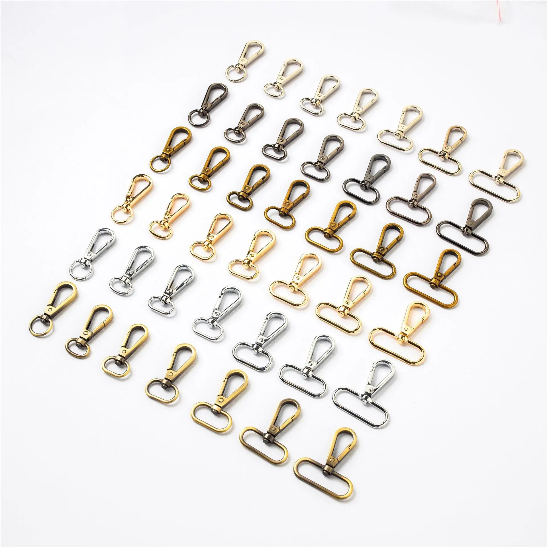 Factory Wholesale 12-38mm Hardware Accessories Lobster Clasp Handbag Bag Strap Swivel Snap Metal Hook Buckle
