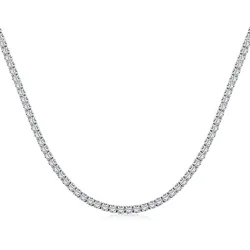 SKA S925 серебряное ожерелье в виде цепочки для тенниса 2 мм/3 мм/4 мм Однорядная 5A Полный циркония ожерелье для тенниса 925 стерлингового серебра