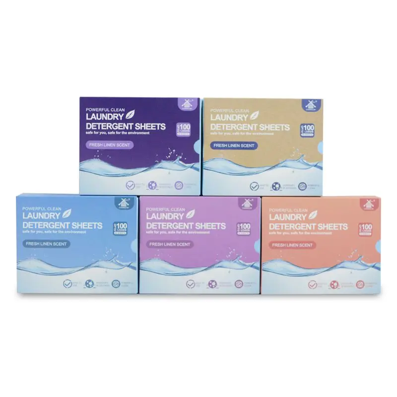 Custom logo washing machine super concentrated Gentle stain removal laundry detergent eco sheets