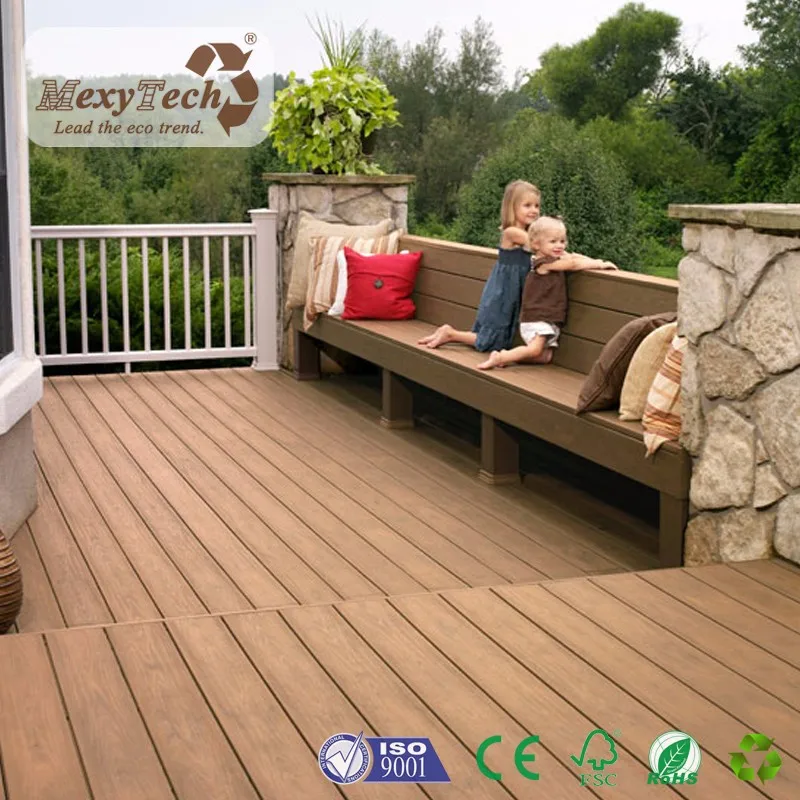 Outside floor decking outdoor 3d Co-extrusion wood plastic composite decking