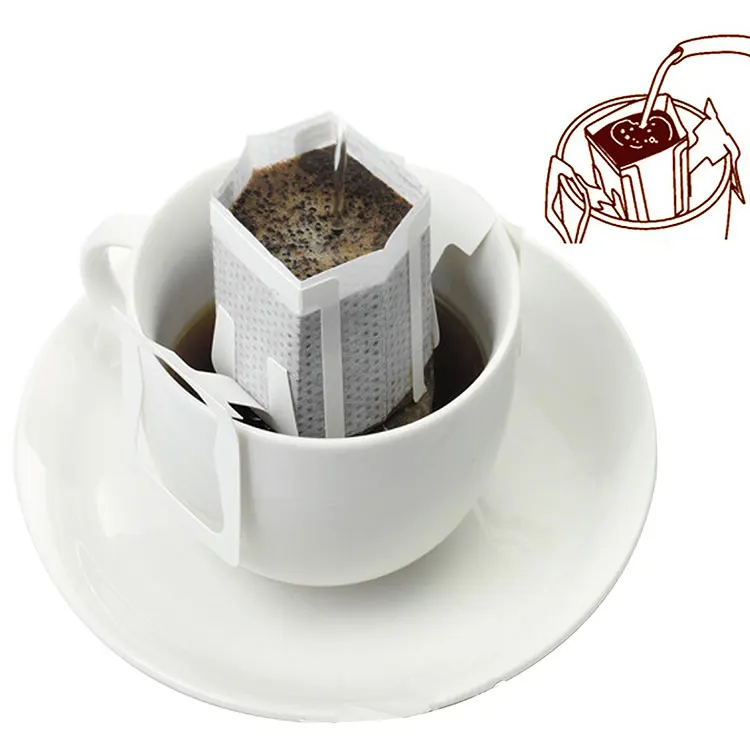 50pcs Hanging Ear Coffee Bag Custom Heat-sealed Drip Coffee Filter Bag Eco-friendly Material Disposable Coffee Filter Bags