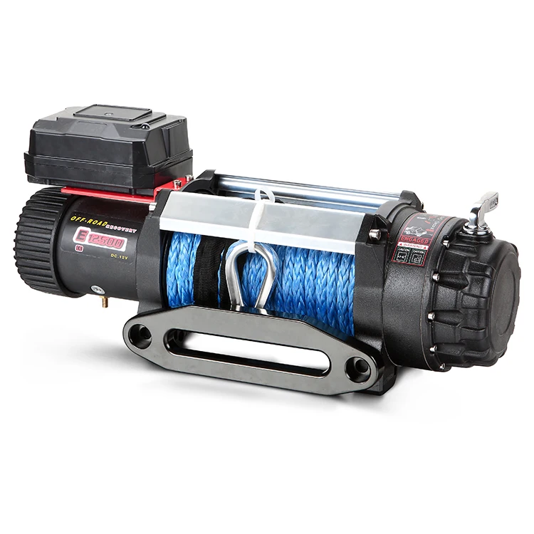 12500lbs 12v/24v electric winch  offroad 4x4 car cable winch with synthetic rope