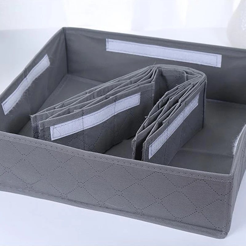 Premium 30 compartments no cover underwear tie storage box bamboo charcoal fiber clothing organizer