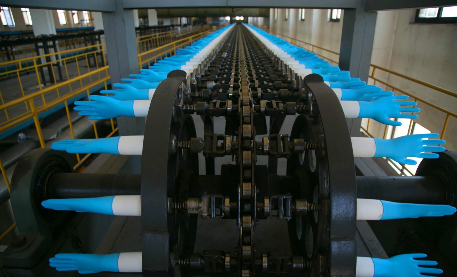 Medical latex glove production line making machine
