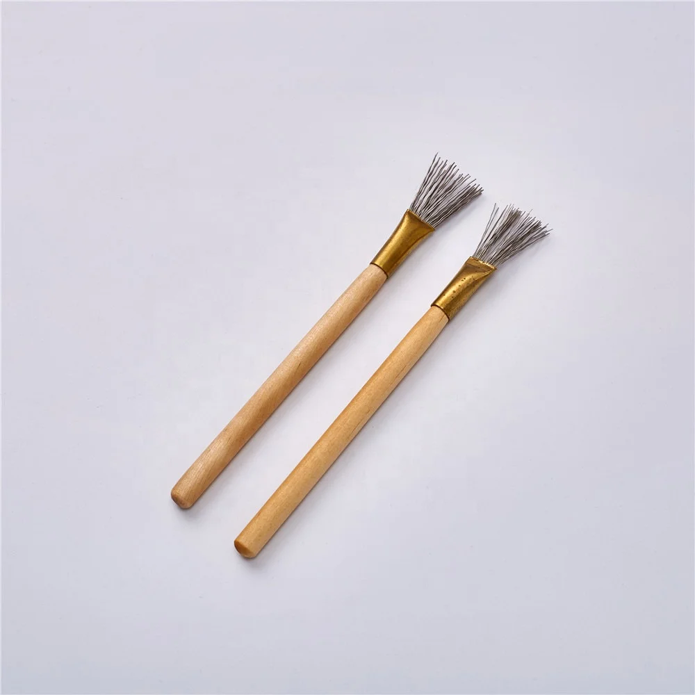 HAOFENG Factory Outlet 2Pcs Steel Wire Brush Pottery Ceramics Tools Polymer Clay Modeling Tools Wax Carving Sculpt Tool Kit