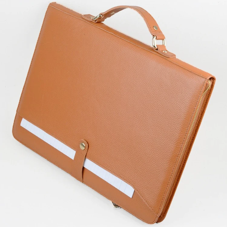 Lichi Leather Briefcase With Handle Laptop Case 14 Inch With Logo Laptop Sleeve 360 Protection Portable Women Laptop Bag