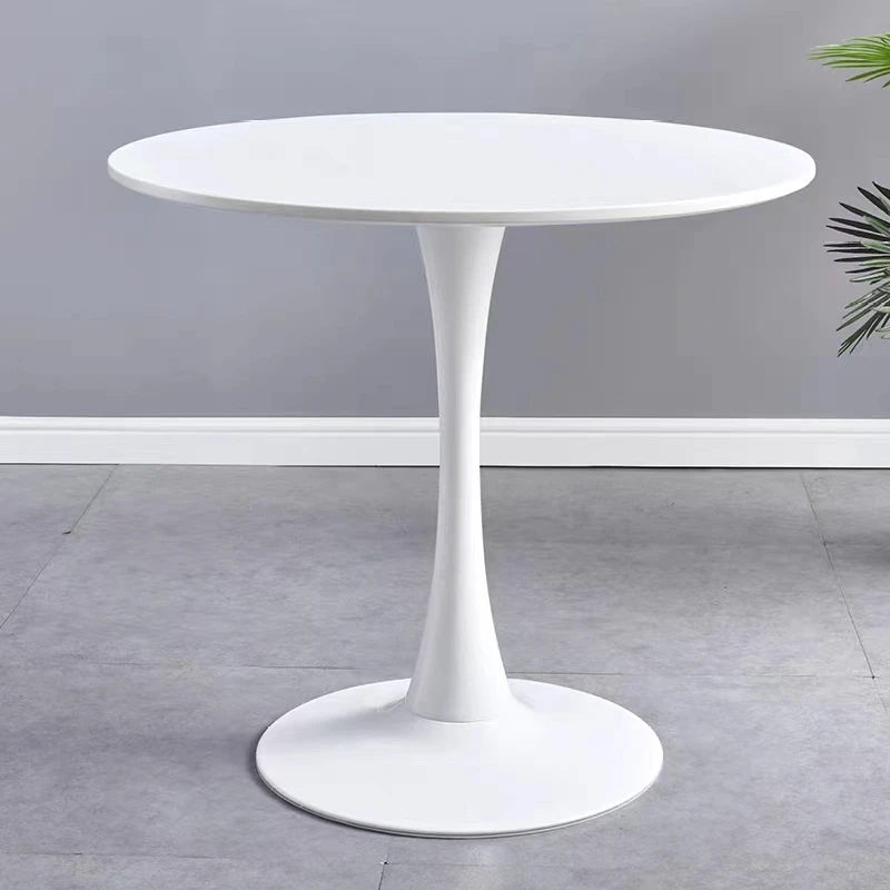Chinese manufacturing MDF top coffee conference dining table white black metal leg restaurant bar table living room table
