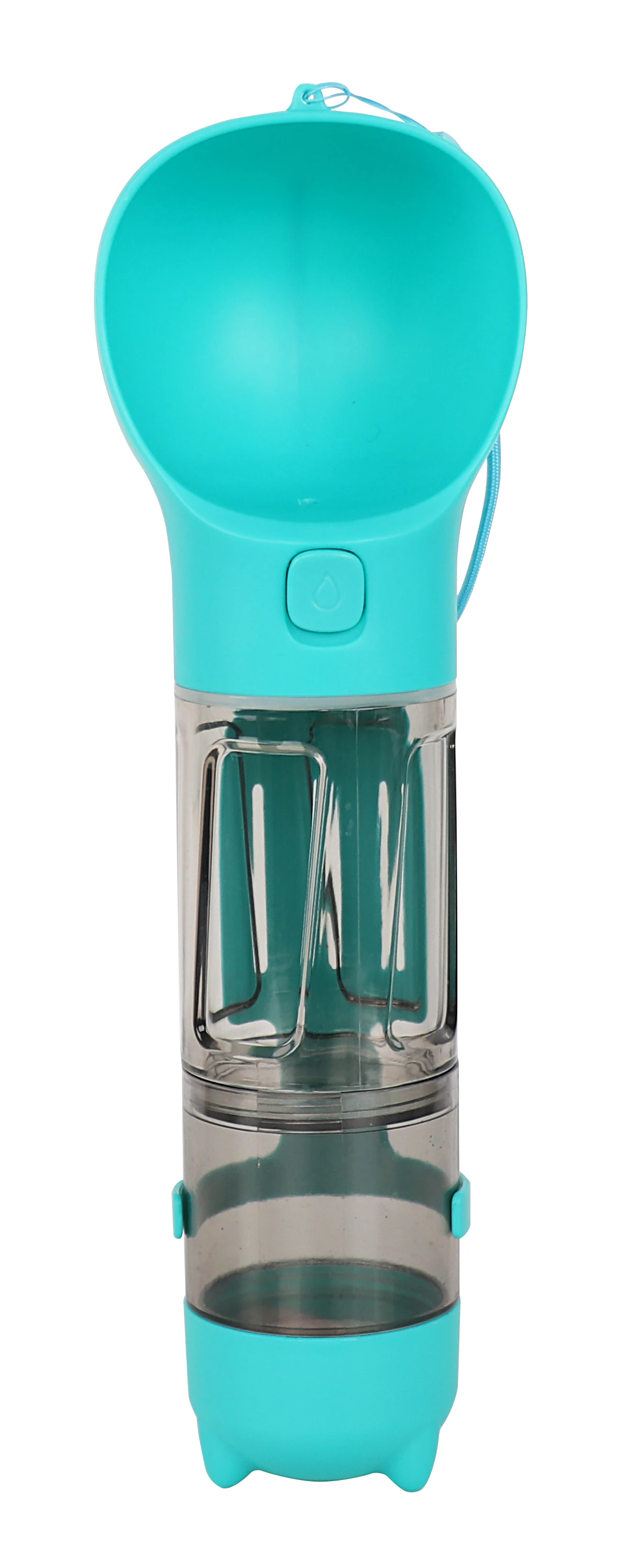 Portable Dog Drinking Water Bottle 4 In 1 Pet Water Bottle bowl Waste Bag Dispenser Outdoor Feeder Travel Bottle