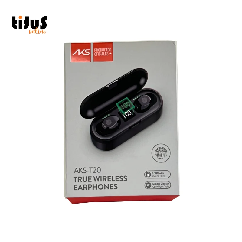 Ask T20 In Ear Original Best Quality Earphone Custom Logo Oem Mini Earbuds Wireless Super Bass Hifi Led Display Mini Earbuds