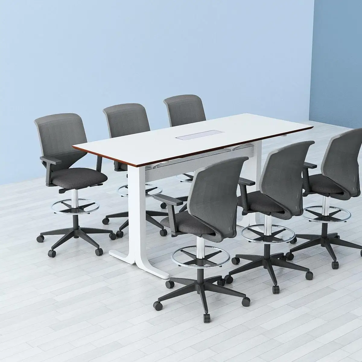 Iulltra Коммерческая офисная мебель современный дизайн 6 человек белый дискуссионный стол для встреч