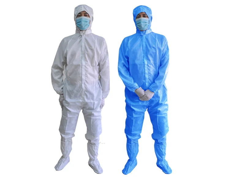 Comfortable Breathable Reusable 5mm Stripe Clean Room ESD Gown - Antistatic Polyester Coverall