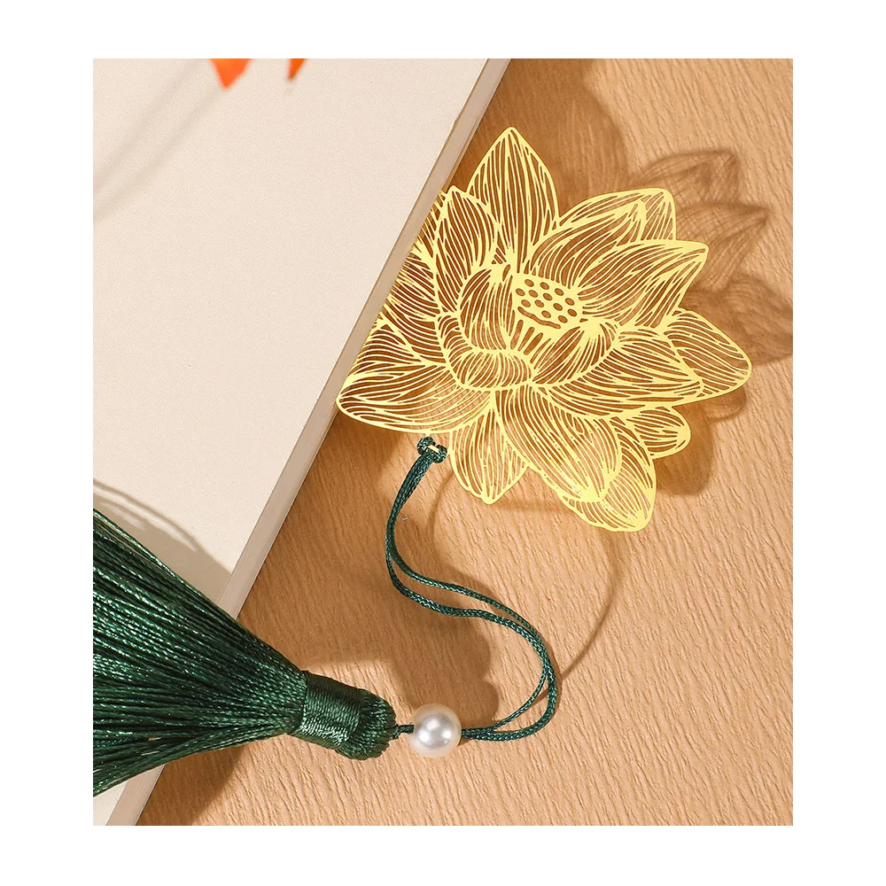 maple bookmark hollow out flower gold plated metal plated blank etched brass stainless steel bookmark metal crafts