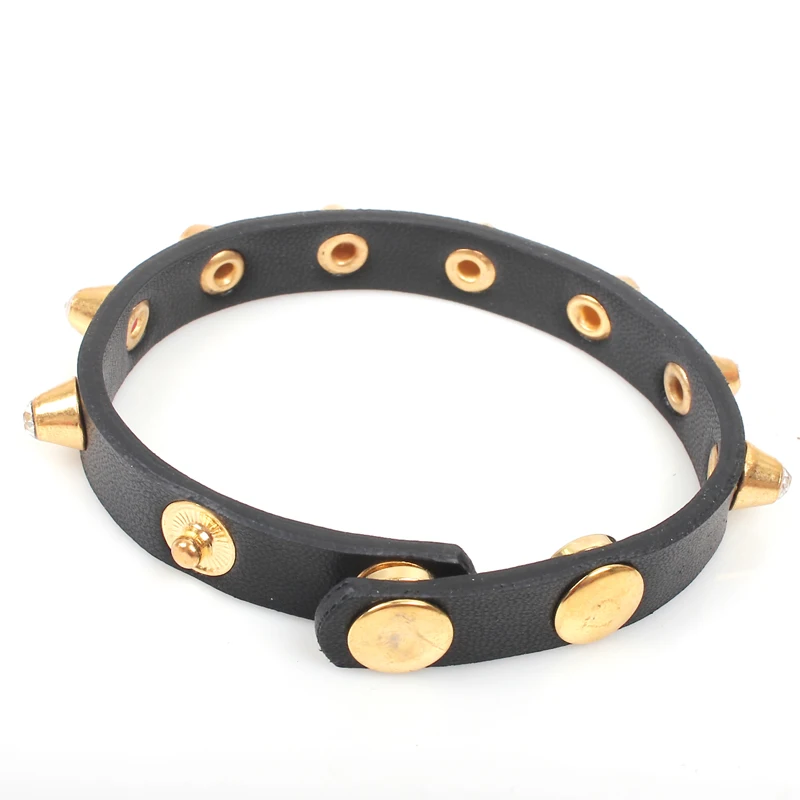fashion vintage PU leather women bracelet women custom wholesale plastic diamond inlay rivet bracelets personalized bracelet