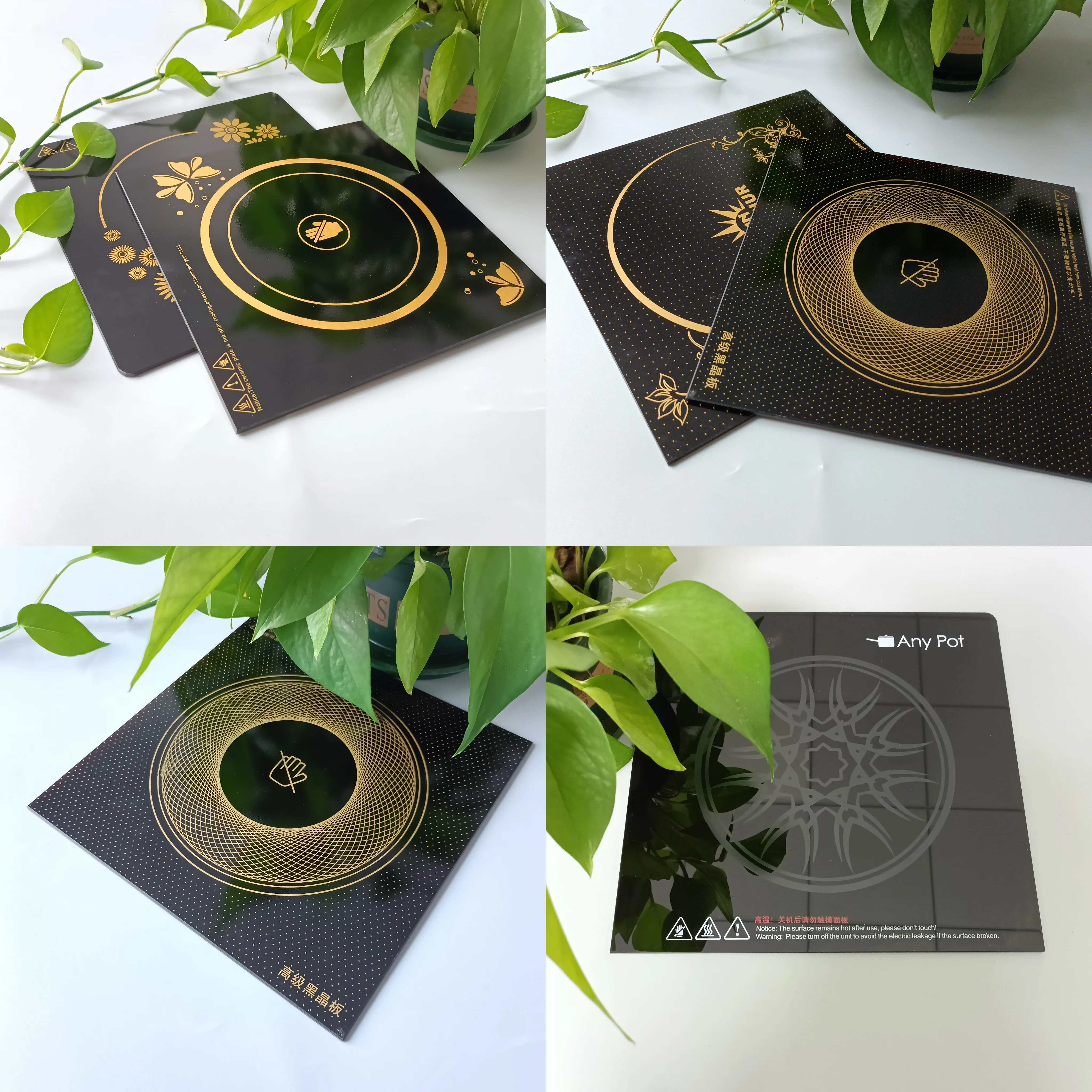 Home appliances Smart Induction Cooktop gas stove ceramic glass in black