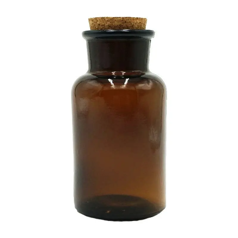 Wholesale glass airtight storage jar cork stopper brown medicine bottle star drifting wishing flower tea reagent bottle