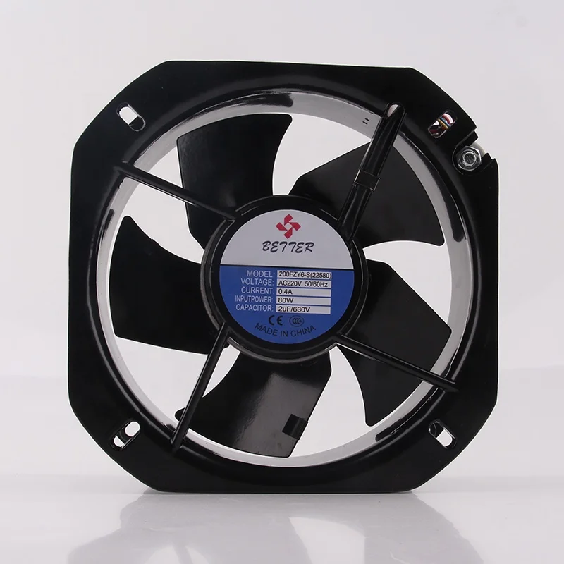 Новый оригинальный Ningbo Bilang AC220V 0.4A EC AC 80W 225X225X80MM 22580 22CM осевой вентилятор теплоотдача 200FZY6-S(22580) охлаждающий вентилятор
