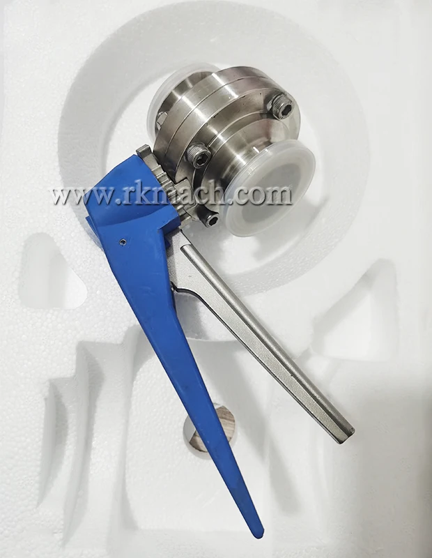Sesame paste trigger type 38mm sanitary tri clamp butterfly valve