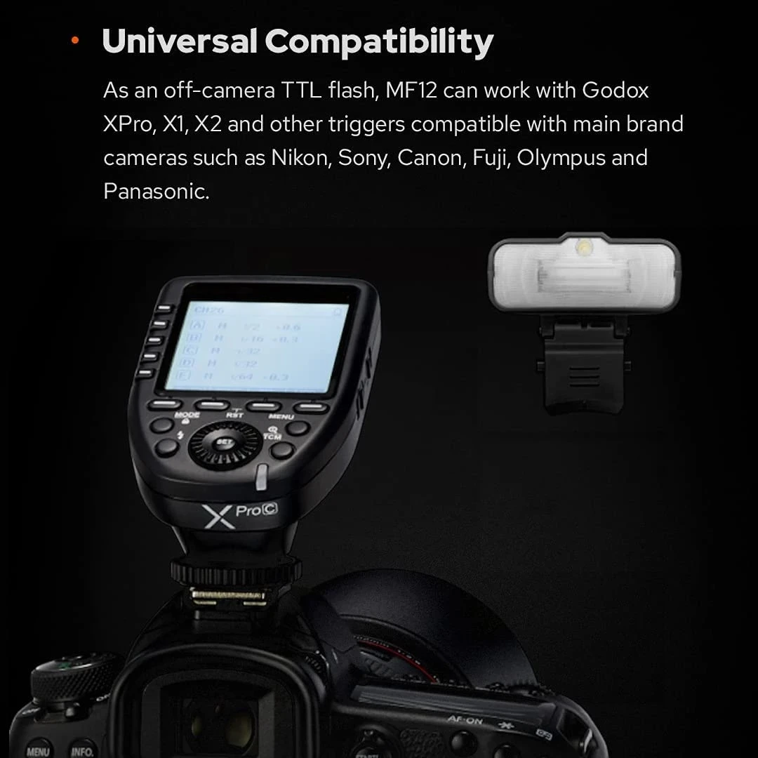 Godox MF12 K2 Макросъемка 2-Light Kit 2,4 GHz беспроводное управление 0,01 до 1,7 s время переработки с батареей и цветным фильтром диффузор