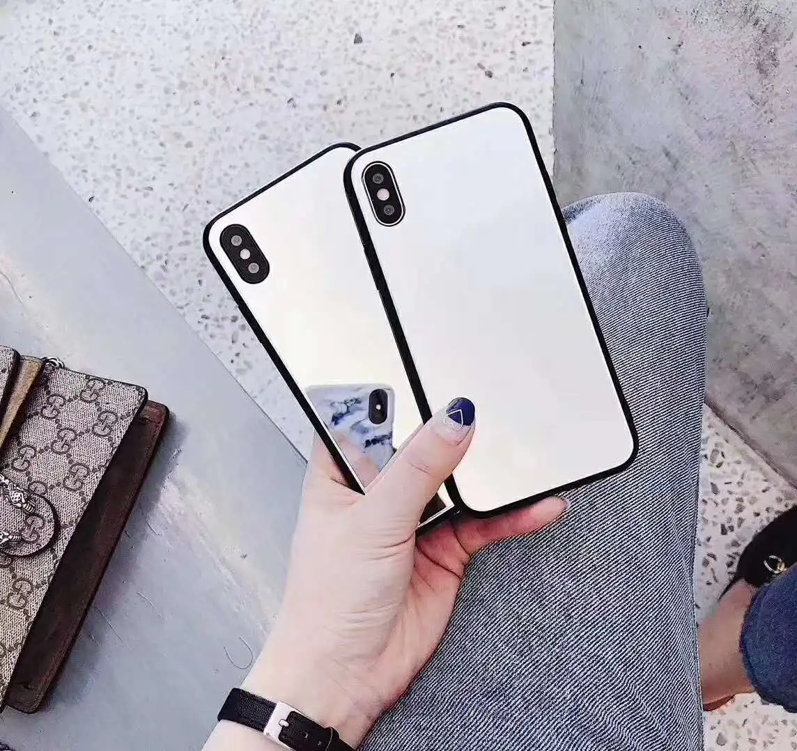 OEM phone case For Iphone X Mobile Shell Personality IP8/7plus Mirror Glass 6s anti radiation custom phone case wholesaler