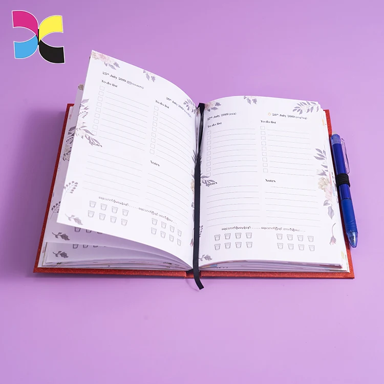 Custom printed leather journals luxury dotted grid affirmation journal with box