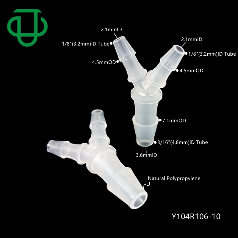 Medical 3 Way Y Branch Tube Connector Equal Reducing Hose Barb Wye Reducer Barbed Tail Pipe Fitting