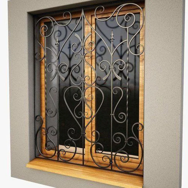 Top-selling handmade forged modern iron window railing grill