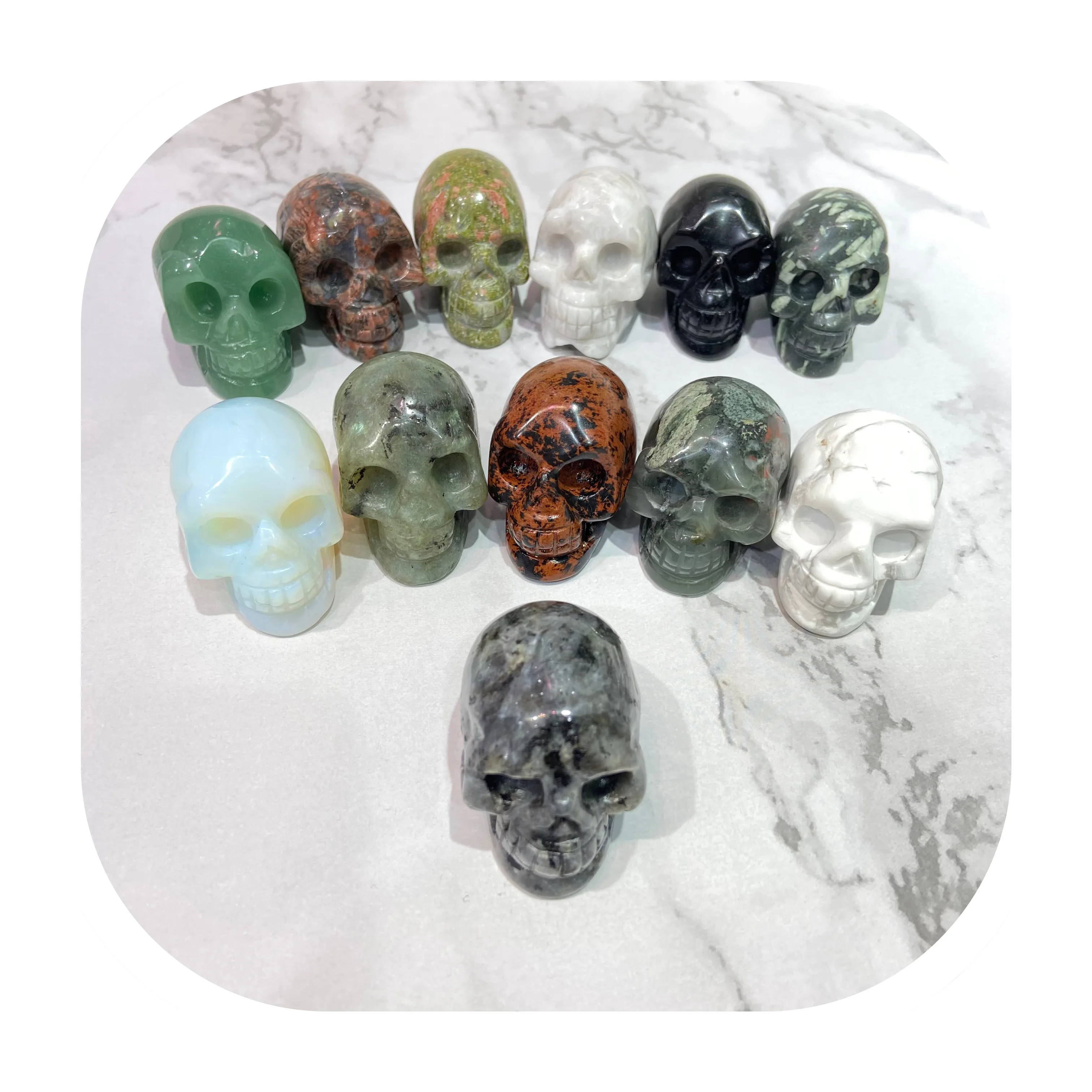 
Оптовая продажа, восстанавливающий камень с драгоценными камнями, натуральные вырезанные вручную Хрустальные черепа, народные ремесла 