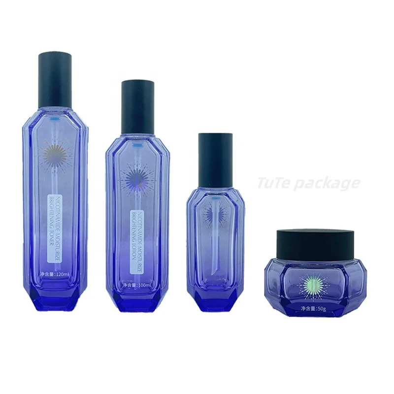 cosmetics essence milk pump glass bottle glass bottle for cosmetics liquid packaging set packaging skin care bottle face jars