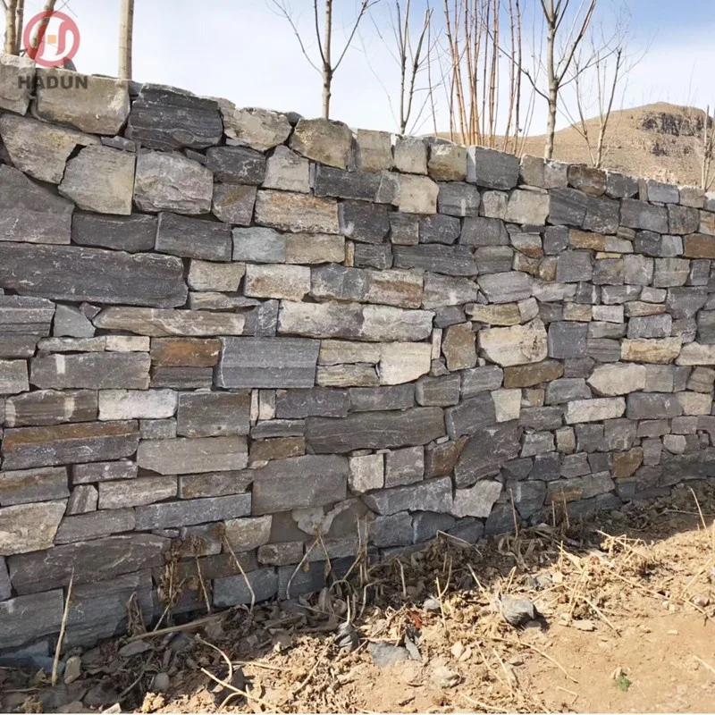 Blue limestone stack stone wall cladding natural veneer supplier